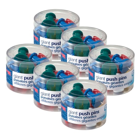 Officemate Giant Push Pins, PK72 92902